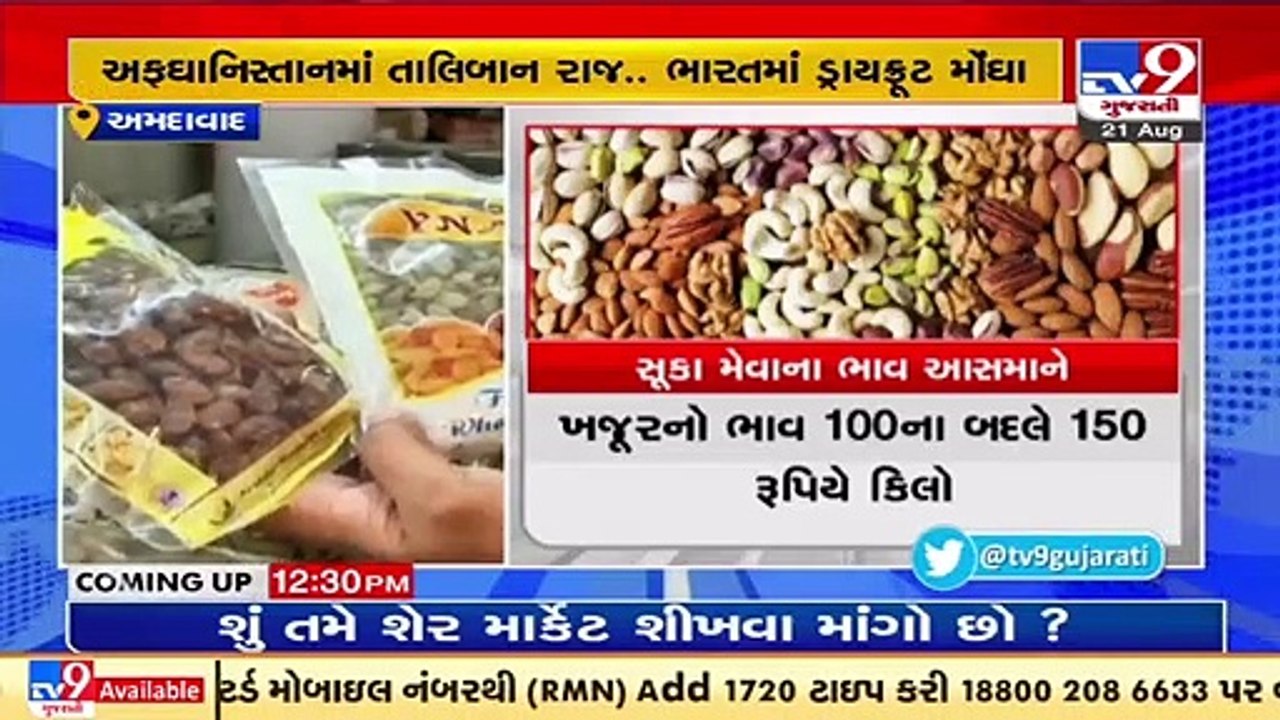 Afghanistan turmoil leads to rise in dry fruit prices, Ahmedabad