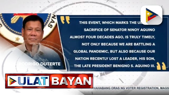 Pres. Duterte, nakiisa sa paggunita ng Ninoy Aquino Day