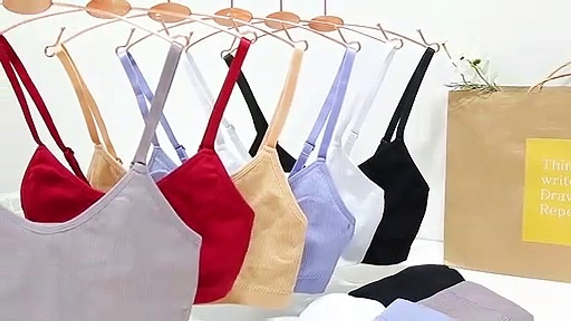Seamless Women Bra Set Cotton Sexy Thong Tank Top Solid Breathable Low  Waist Panty Ladies Lingerie Set Fashion Underwear Set-Bra & Brief Sets-
