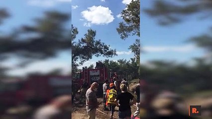 Heybeliada'daki yangına ekiplerin havadan müdahalesi devam ediyor