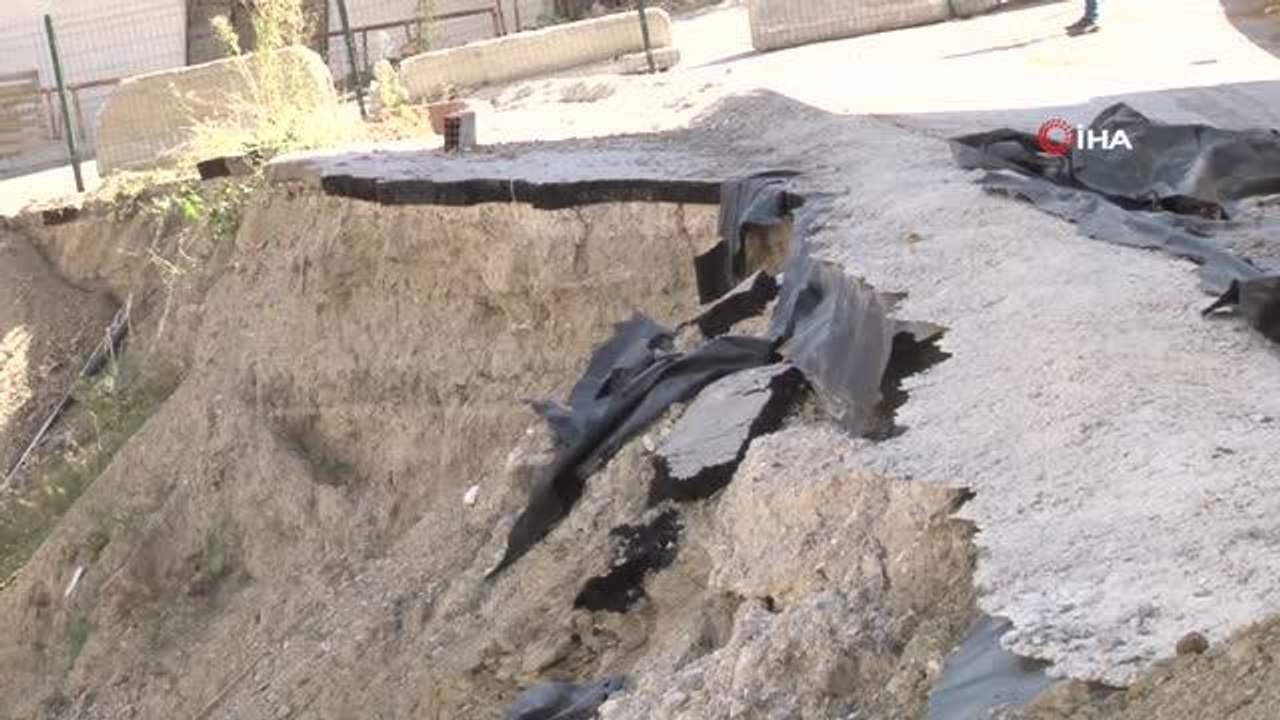 Yapımı devam eden inşaatta yol çöktü... Site sakinleri ve inşaat sahibi arasında gerginlik yaşandı
