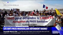 Pass sanitaire: à Marseille, les manifestants défendent Didier Raoult