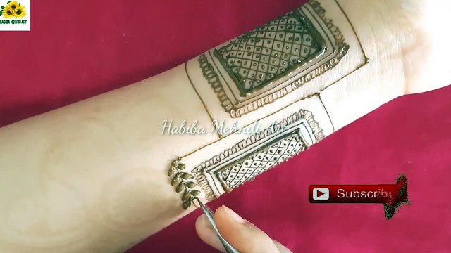 square arabic henna mehndi design - arebic henna mehendi design - easy simple new uniqe style henna mehendi design - habiba mehndi art