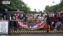 People in London protest to show solidarity with the people of Afghanistan
