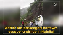 Watch: Bus passengers narrowly escape landslide in Nainital