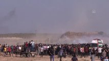 İsrail askerleri Gazze sınırında gösteri yapan Filistinlilere müdahalede bulundu