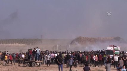 İsrail askerleri Gazze sınırında gösteri yapan Filistinlilere müdahalede bulundu