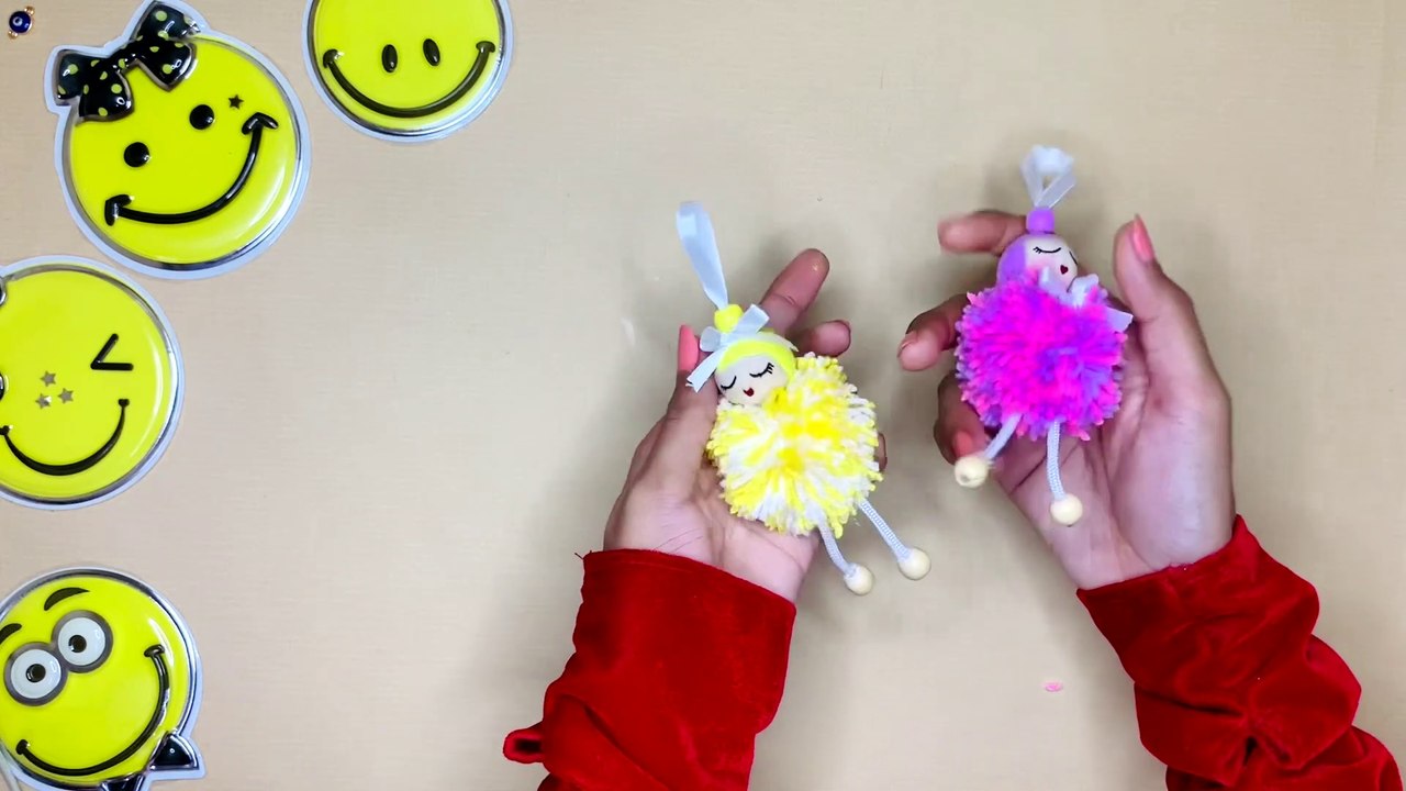 How to make a  Handmade Doll / Keychain / PomPom Doll