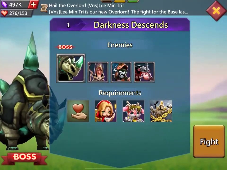 Lords Mobile - 1 Darkness Descends, Manual - Limited Challenge: Dark Disaster