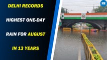 Delhi records highest one-day rain for August in 13 years; traffic snarls as roads waterlogged