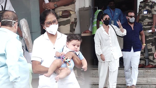 Kareena Kapoor & Saif Ali Khan with Taimur & Jeh spotted at Kalina Airport |FilmiBeat