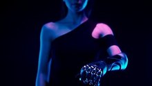 A Girl with a robot Bionic arm