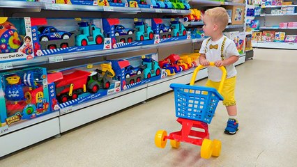 Little Chris pretend play with toys - best videos with small brother