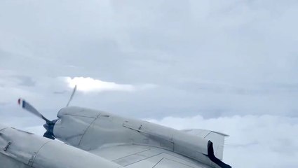 Flying over the eye of Hurricane Henri