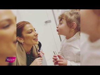 اصالة تلتقي طليقها ايمن الذهبي بالسر وتداعب ابنته