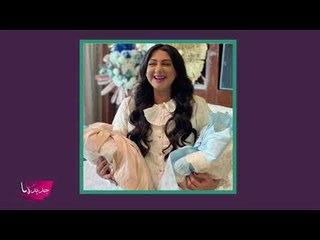 صور جديدة رائعة!! هيفاء حسين وتوأمها وتعليق زوجها الرومنسي يخطف القلوب