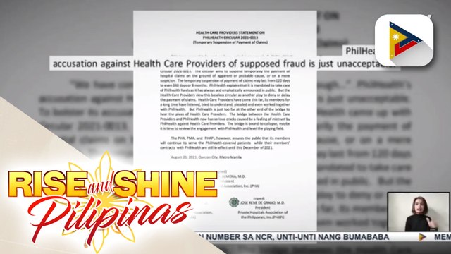 PMA, PHA, at PHAPi, umalma sa inilabas na memo circular ng PhilHealth hinggil sa pagbabayad sa COVID-19 claims