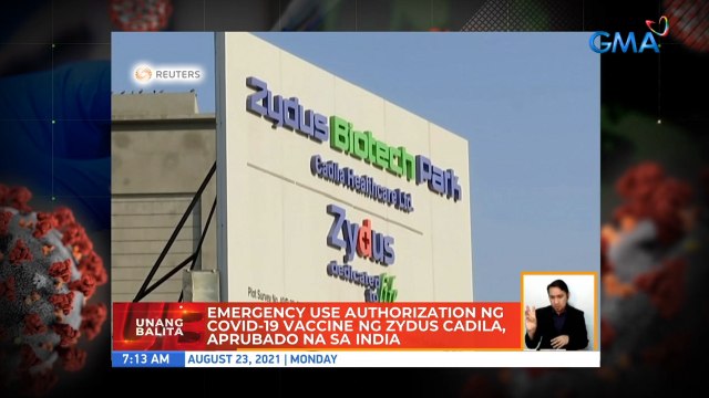 Emergency use authorization ng COVID-19 vaccine ng Zydus Cadila, aprubado na sa India | UB