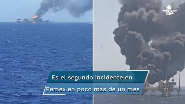Pemex controla incendio en plataforma Ku-Alfa de Campeche; hay 5 heridos