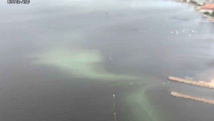 La Comunidad Autónoma ha tomado imágenes desde un helicóptero de la bolsa anóxica que afecta al Mar Menor.