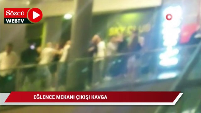 Eğlence mekanı çıkışı tekme tokat kavga kamerada