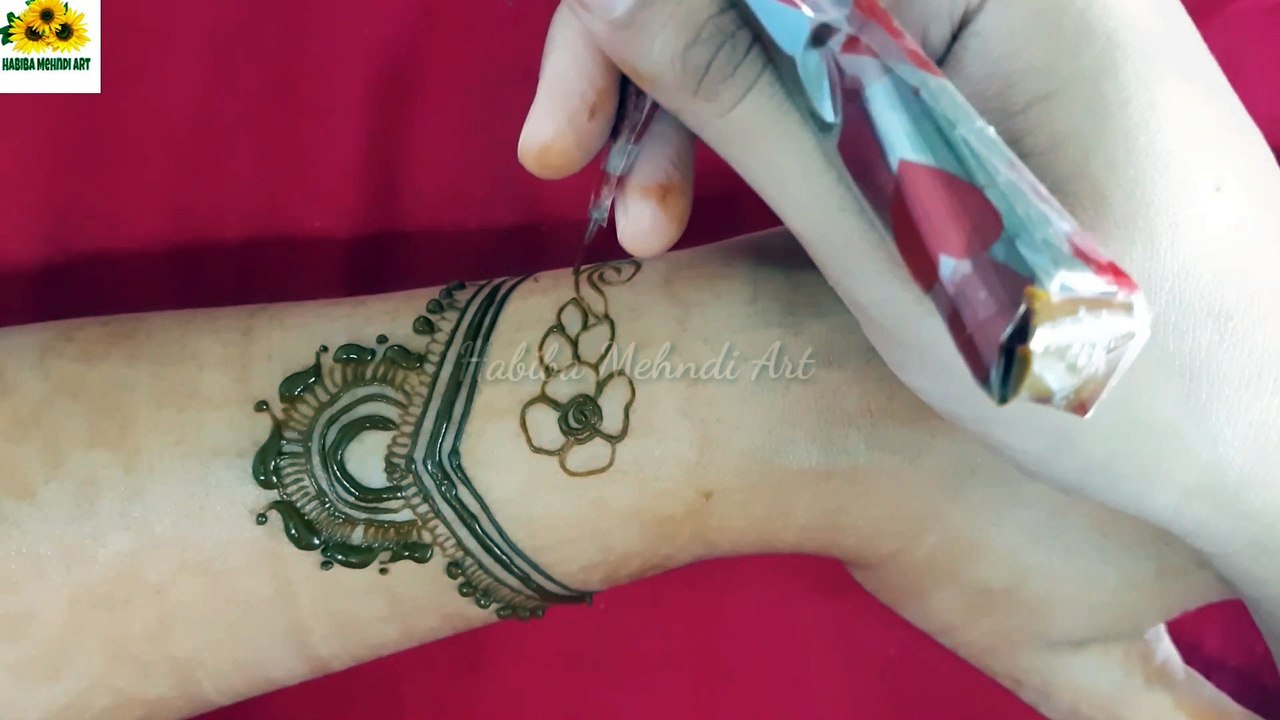 मंडला  मेहंदी आसान design -uniqe heavy mandala henna mehndi design for beginners - Habiba Mehndi Art