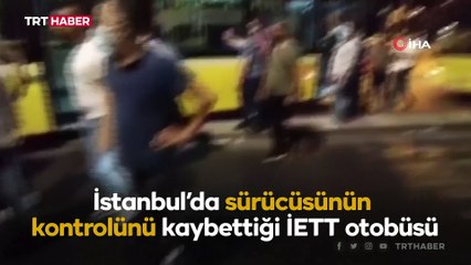 Vatandaşlar İETT otobüsünü kurtarmaya çalıştı