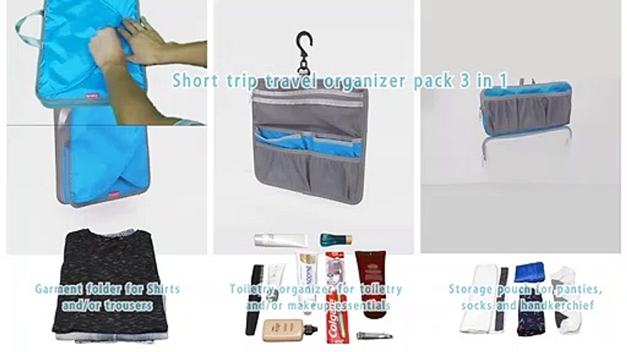 Wie man Toilettenartikel und Hautpflege für Kurztrips einpackt - 3 in 1 Reiseorganizer