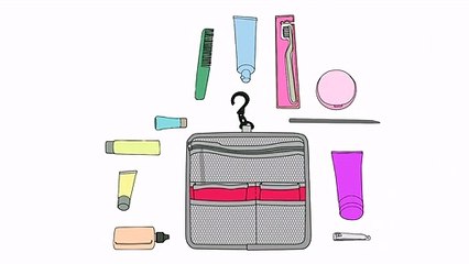 Comment emballer des articles de toilette et des soins de la peau pour de courts voyages - Organisateur de voyage 3 en 1