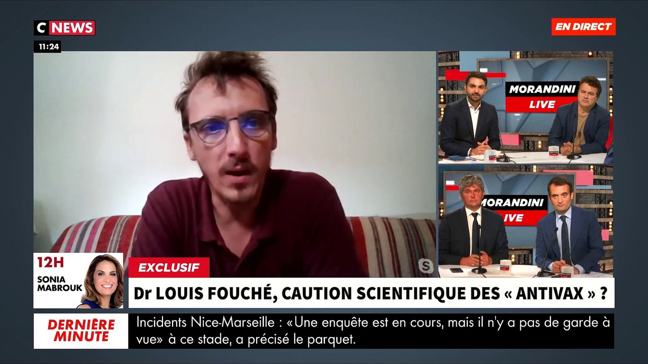 Vaccinations - Le très contesté Louis Fouché dans « Morandini Live »: « J’ai l’impression d’être invité dans un dîner de con ! » - VIDEO