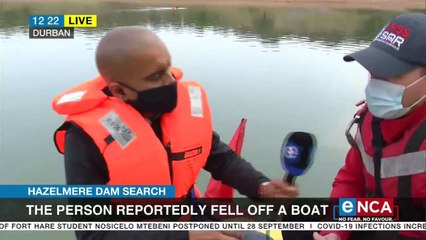 Search underway after man falls of a boat in a lake