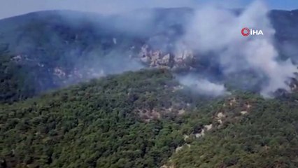 Kazdağları'ndaki yangına 7 helikopter bir uçakla müdahale ediliyor