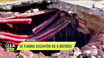 Se forma socavón de 8 metros de profundidad en Zacatecas