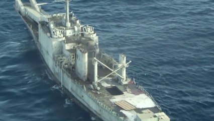 Sinking an Old Warship with Rockets, Missiles & Torpedoes