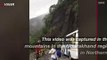 This is the Harrowing Moment a Landslide Nearly Takes a Passenger Bus Over a Cliff