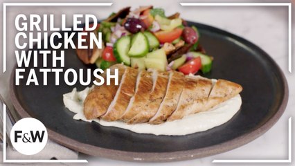 Anita Lo makes Grilled Chicken with Banana Pepper Dip and Fattoush