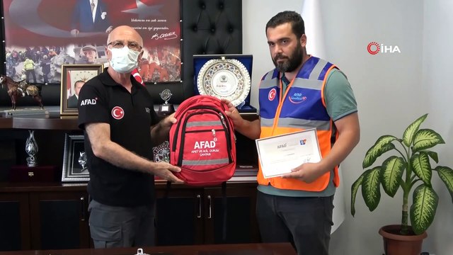 Bozkurt’taki sel felaketinde görev alan AFAD gönüllülerine teşekkür belgesi