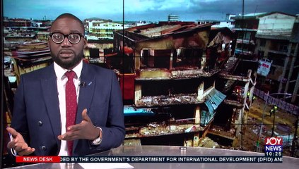 Makola Market Fire Update: About 90 percent of the three-storey building burnt pulled down (23-8-21)