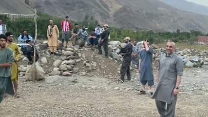 Image of the day: Amrullah Saleh plays volleyball in Panjshir valley