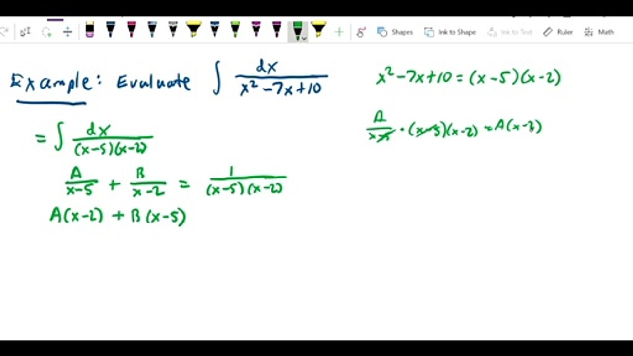 Partial fractions - two non-repeated linear factors