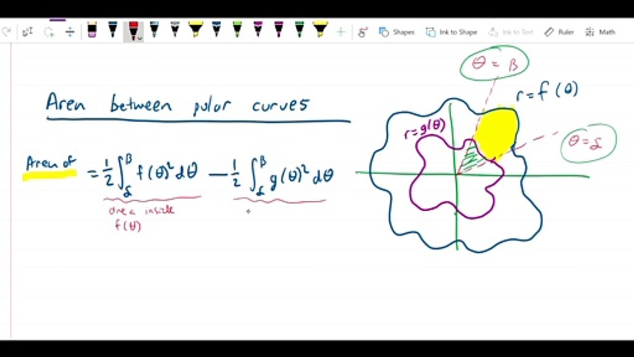 Polar coordinates - Area between polar curves