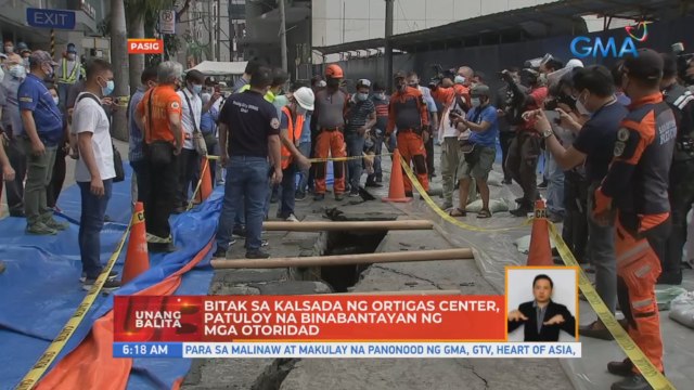 Bitak sa kalsada ng Ortigas Center, patuloy na binabantayan ng mga otoridad | UB