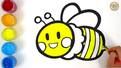 Learn How to Draw and Color a Glitter Bee 🐝 | Step-by-Step Art Tutorial