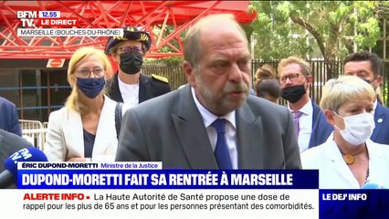 Jugement des mineurs: Éric Dupond-Moretti annonce la réduction du délai, de 18 mois en moyenne à "10jours, 3 mois maximum pour une décision de culpabilité"