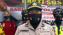 Polwan Polres Grobogan Bhakti Sosial Bagikan Sembako ke Warga yang Terdampak Covid-19