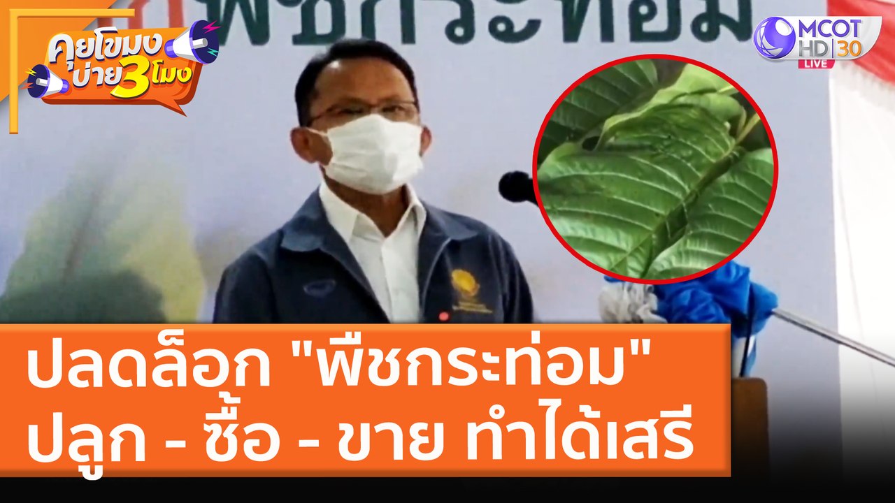 ปลดล็อก "พืชกระท่อม" ปลูก - ซื้อ - ขาย ทำได้เสรี (24 ส.ค. 64) คุยโขมงบ่าย 3 โมง