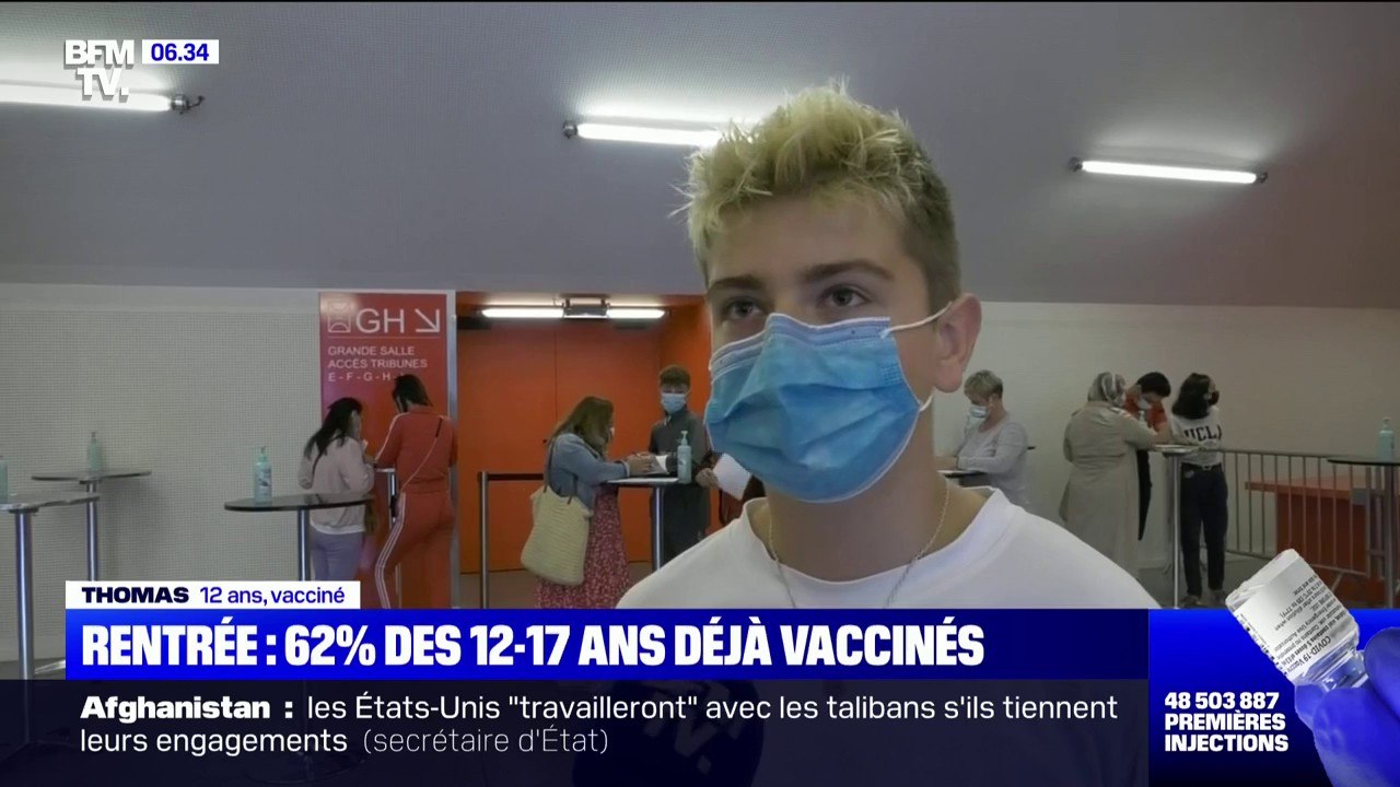 Covid-19: à deux jours de la rentrée, 62% des 12-17 ans ont reçu au moins une dose de vaccin