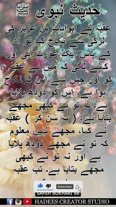 Sahih Bukhari Hadees No 88 | Hadees Status | Hadees Sharif | Sahih Bukhari Hadees in Urdu #shorts