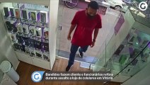 Bandidos fazem cliente e funcionários reféns durante assalto a loja de celulares em Vitória