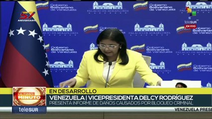 Vicepresidenta de Venezuela informa sobre impacto del bloqueo de EE.UU. en el sector Salud
